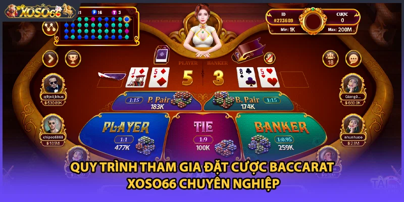 Quy trình tham gia đặt cược Baccarat Xoso66 chuyên nghiệp